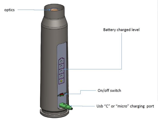 30mm Caliber Chamber Boresight Round - General View